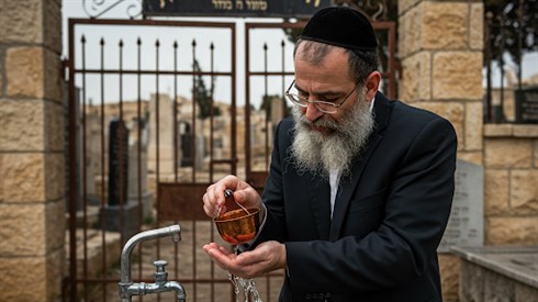 נטילת ידיים אחר בית קברות