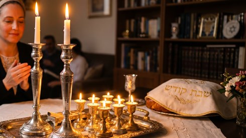 הדלקת 2 נרות שבת בלבד מחוץ לבית הדלקת 2 נרות שבת בלבד מחוץ לבית